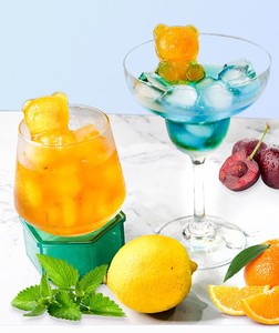 卸売2キャビティ3DテディベアシリコンコーヒーアイスボールメーカーモールドBPAフリーアイスキューブトレイ蓋付き - Product Image 4