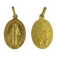 Médaille religieuse de haute qualité, forme ovale, en métal plaqué argent, design personnalisé, fabricant de médailles miraculeuses