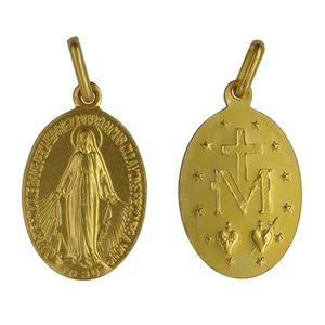 Médaille religieuse de haute qualité, forme ovale, en métal plaqué argent, design personnalisé, fabricant de médailles miraculeuses - Product Image 2