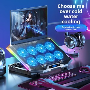 Support pour ordinateur <span class=keywords><strong>portable</strong></span> de jeu Cooler Master Ice K10 RGB, support de refroidissement silencieux en métal, ventilateur de refroidissement RGB, <span class=keywords><strong>refroidisseur</strong></span> d'ordinateur - Product Image 1