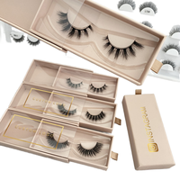 Marque privée boîte à cils personnalisée cheveux synthétiques longs faux cils moelleux doux pleine bande cils naturels