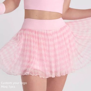 Aoyema mujeres ropa deportiva moda Fitness Yoga falda con pantalones de seguridad bádminton Jersey nueva malla Sexy Pickle Ball falda de tenis - Product Image 1