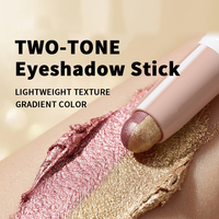 Fard à paupières scintillant double teinte, crème soyeuse, waterproof, haute pigmentation, design rotatif pour un maquillage des yeux dégradé
