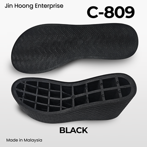 Jin Hoong <b>Women's</b> Black PVC C-809 Wedges 90mm Thick Durable Anti-Slip Outsole <b>Water</b>-Resistant Features - Product Image 2