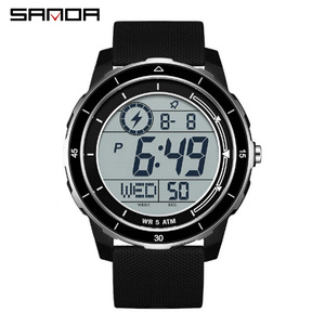 Montre numérique unisexe pour étudiants SANDA 2205 avec affichage lumineux et rappel d'alarme, montre-bracelet électronique de sport étanche - Product Image 3
