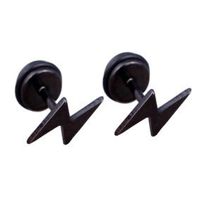 Cross Border AliExpress Unisex Blade Black Blade <span class=keywords><strong>orecchini</strong></span> misti in metallo con diamanti <span class=keywords><strong>da</strong></span> <span class=keywords><strong>uomo</strong></span> a croce a cono a punta in acciaio inox - Product Image 2