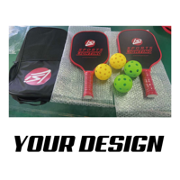 Ensemble de raquettes de pickleball en fibre de carbone sur mesure, vente en gros, raquette de pickleball légère en fibre de verre pressée à froid pour débutants
