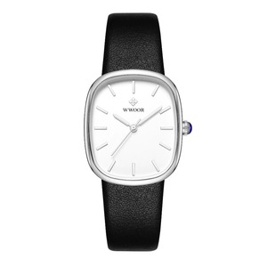 Montre à Quartz élégante pour femmes, cadran carré en or Rose, bracelet en cuir noir, étanche, minimaliste, décontractée, à la mode - Product Image 5