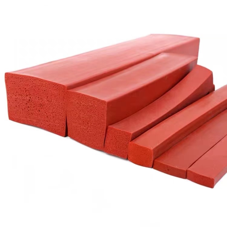 Поставщик экструзионной фабрики, красные и квадратные пенопластовые силиконовые полоски для герметизации