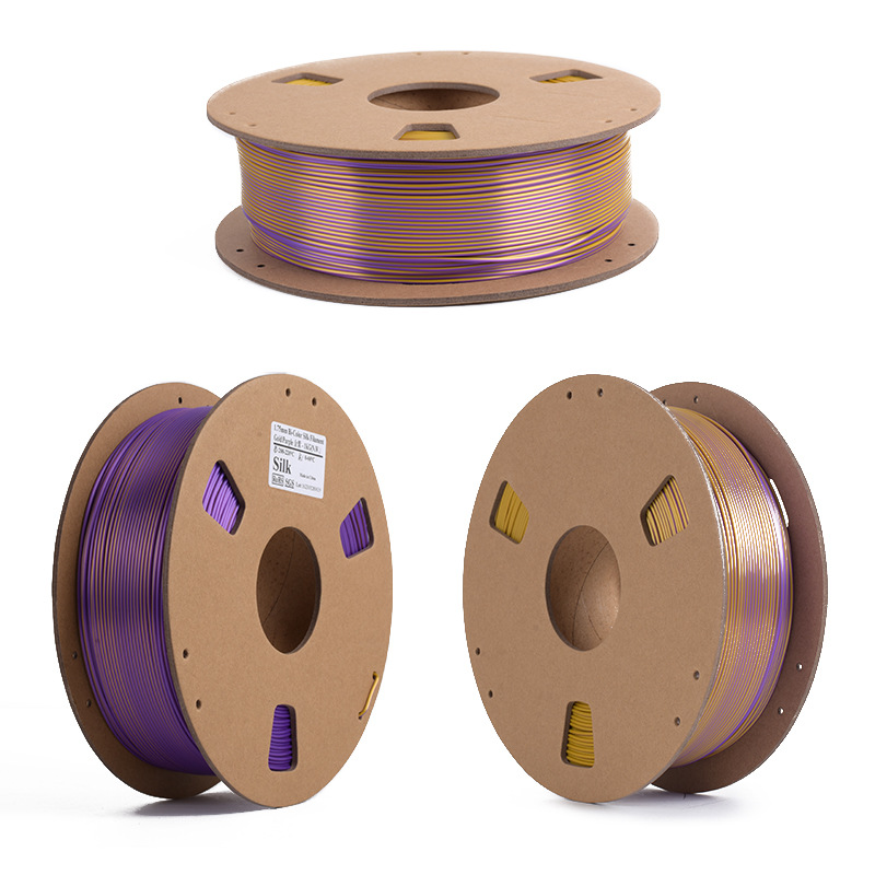 Soie double couleur 1kg (or/violet)