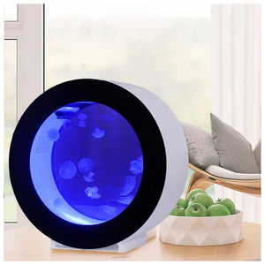 Réservoir de méduses en acrylique blanc et noir de bureau 8L/18L/50L petit Aquarium cadeau de ménage Aquarium rond Aquarium créatif Aquari - Product Image 3