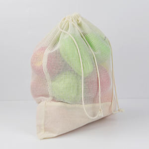 Logo ekran deseni ile gıdalar ve hediyeler için özel geri dönüştürülebilir orta boy pamuk % örgülü büzme çanta yıkanabilir kullanımlık - Product Image 5