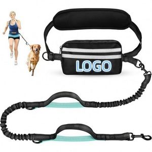 Custom logo Free Hands Adjustable Iron Nylon Dog Leash Print Extra-Thick Waist Belt Double Padded Handles Ribbons for Dog - Product Image 1
