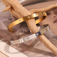 Bracelets en acier inoxydable plaqué or 18 carats pour femmes