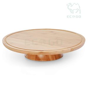 Présentoir à cupcakes rond en bambou Présentoir à gâteaux rotatif - Product Image 1