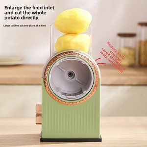 Nouvel hachoir manuel multifonctionnel pour légumes avec fonctions de découpe rotative, de dés et de râpage, et râpes pour pommes de terre - Product Image 2