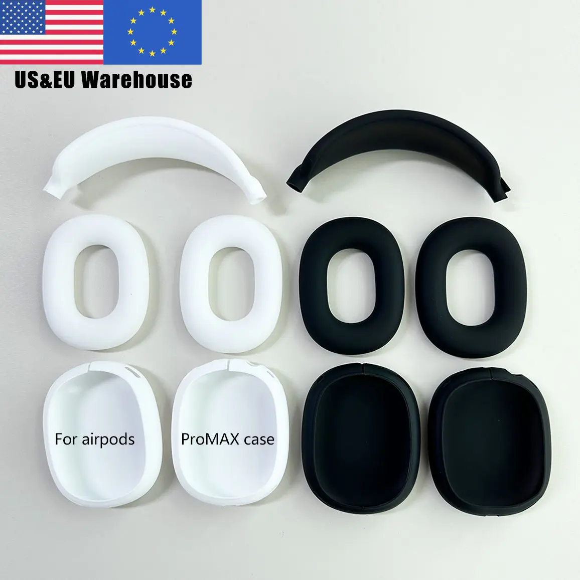 미국 및 EU 창고 에어팟 proMAX 헤드셋 충전 케이스 에어팟 프로 MAX 헤드폰 실리콘 케이스 액세서리에 적합