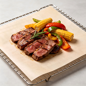 Papier de cuisson naturel blanc de qualité alimentaire en silicone, antiadhésif et résistant à la chaleur pour la cuisson, le rôtissage, la grillade, la cuisson à la vapeur et la congélation - Product Image 6