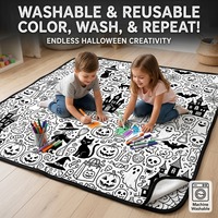 Couverture de coloriage OEM pour enfants, lavable, réutilisable, en polaire douce, avec marqueurs, vente en gros, approvisionnement direct usine