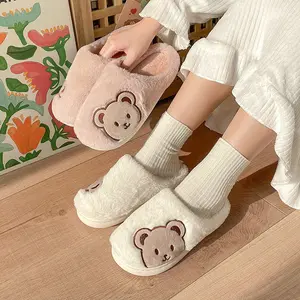 Cheap Price Stocks Warm Closed Toe Cute Home Indoor Slippers for Men Women