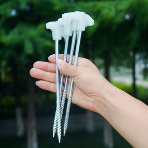 25cm Luminous Tent Stakes <b>Screw</b> Steel Ground <b>Pegs</b> for Outdoor Camping Canopy Wind Fixed Nails - Product Image 2