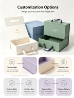 Boîte cadeau d'affaires haut de gamme en carton renforcé biodégradable écologique à fermeture magnétique portable Impression quadricolore personnalisée