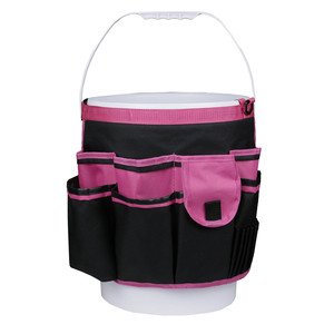 Garden <b>Tool</b> Bucket <b>Bag</b> 34 Pockets Pink Polyester Storage Organizer For Courtyard Garden Use - Product Image 1