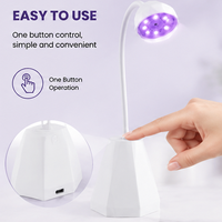 Lampe à ongles UV LED mini rechargeable portable 7W, lampe tactile pour manucure avec tête en silicone, sécheuse à vernis à ongles UV pour usage domestique