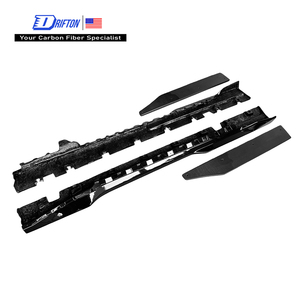 กระโปรงข้างผ้าคาร์บอนแท้จาก Drifton สำหรับ S650 Ford Mustang ชุดแต่งรูปม้าสีเข้ม - Product Image 1