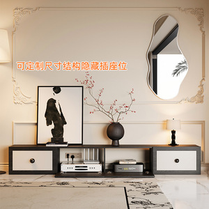 Living Room Cabinet <b>4</b> <b>Drawers</b> <b>Storage</b> Solid Wood And Leather Black White Design - Product Image 5