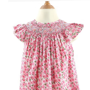 Robes de bébé Vente en gros Robe de soirée smockée à fleurs pour enfants pour filles ODM OEM Personnalisé de 8 mois à 12 ans Haut de gamme - Product Image 3