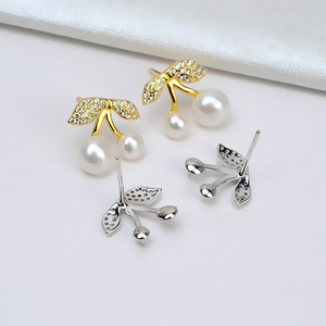 Boucles d'oreilles en argent S925 avec perle baroque, blocs DIY, accessoires irréguliers givrés avec des accessoires de bijouterie emballés dans un sac 5548 - Product Image 3