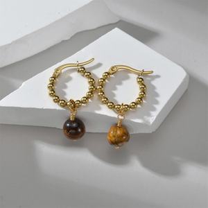 Pendientes de Acero Inoxidable de Moda, Pendientes Coreanos de Oro 750 de Alta Gama para Mujeres y Niñas - Product Image 1