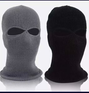 HKB0003 Großhandel Fabrik Custom Stickerei Blank 2 Loch Voll gesichts abdeckung <span class=keywords><strong>Ski</strong></span> masken Hut Kappe Baklava Winter Sturmhaube Hut - Product Image 3