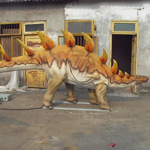 Patung hewan dekorasi taman luar ruangan besar buatan tangan ukuran hidup Model dinosaurus animatronik manusia hidup untuk taman