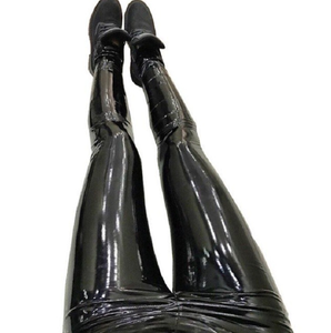 Legging Vinyle Noir Femme - Pantalon Shiny Ultra Brillant, Taille Haute élastique, Lingerie Fétichiste Venus