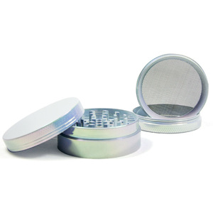 Broyeur à herbes en alliage de zinc personnalisé de 50 mm à 4 couches, couleur dégradée blanche, boîte d'accessoires pour fumer en métal de 55 mm pour épices et tabac, vente en gros - Product Image 4