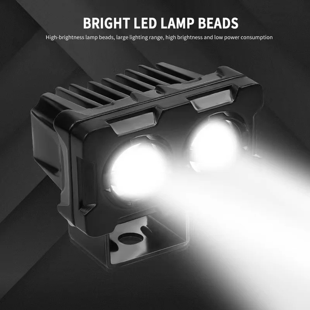 Motorcycle Accessories Spotlights Led Moto signal Headlight Fog Dual Color Work Lamps 12V-80V Mini Lens Light for Sherco surron