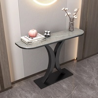 NOVA Moderne 12 Pouces Large Glam Accent Table Demi Lune Canapé Table Pour Salon Console Tables pour Hall D'entrée Meubles
