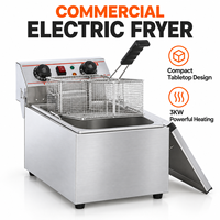 Nouvelle friteuse électrique de comptoir en acier inoxydable 3KW pour snack-bar et restaurant, facile à utiliser