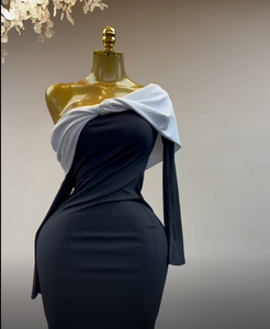 Abito Lungo Estivo Sexy da Donna con Scollo a Barca, Patchwork in Pizzo, Moda Femminile Aderente, Abbigliamento da Club con Arricciature - Product Image 4