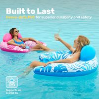 Fauteuil flottant gonflable en forme de U personnalisable, chaise hamac flottante pour piscine, bouée de natation en PVC LIXIN L302D 100-500kg, pour le plaisir aquatique estival