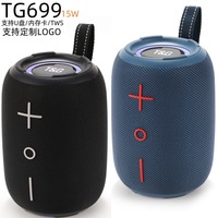 Speaker Portabel Subwoofer Tahan Air dan Debu TG699 untuk 5.3 RGB, Dilengkapi Mic, Output 15W, Bahan ABS, Mini, Cocok untuk Pesta