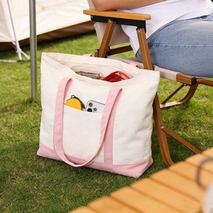 Bolsa <span class=keywords><strong>de</strong></span> Lona <span class=keywords><strong>de</strong></span> Color Contrastante con Diseño Geométrico Moderno, Divisor Interno <span class=keywords><strong>de</strong></span> Seguridad, para Oficina, Trabajo, Viajes, Personalización <span class=keywords><strong>de</strong></span> Marca Privada - Product Image 3