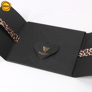 Sini cline Leopard Series Custom Brand Dessous Boxen Damen Unterwäsche Verpackung Schwarz mit Schnur - Product Image 3