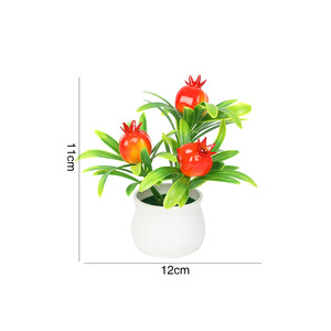 Planta artificial en maceta con forma de fruta de la suerte, 12x11cm, adorno de escritorio para decoración de Año Nuevo Chino, estilo bonsái. - Product Image 5