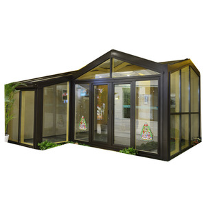 <span class=keywords><strong>Alucasa</strong></span>, venta al por mayor, solárium moderno, casa de cristal, todas las cuatro estaciones, tienda de aluminio, uso de Hotel al aire libre, moldura de techo triangular - Product Image 1