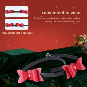 Christmas <b>Gift</b> Metal Spike Chest Nipples Massager PU Leather Breast Bondage Cover Fetish <b>Bow</b> Breast Binder Sex Toy for Women Men - Product Image 3