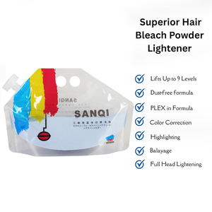 Décolorant capillaire professionnel bleu avec technologie Plex, poudre décolorante jusqu'à 9 niveaux de décoloration pour mèches et balayage - Product Image 2