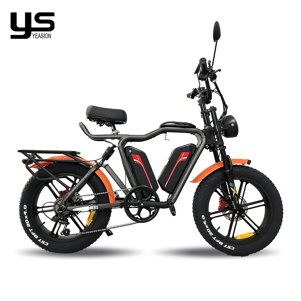 Motor de bicicleta eléctrica rápida para hombre, batería Dual de 44Ah y 1000W, llanta ancha, suspensión completa, freno de aceite